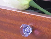 Crystal drawer knobs in glass