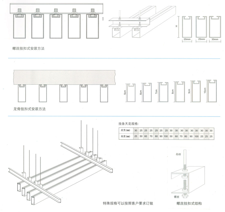 Loose Strip Panels Suspended Ceilings